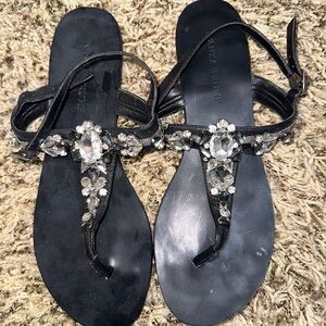 Women Ivanka Trump crystal sandals, size 9, color: white and silver